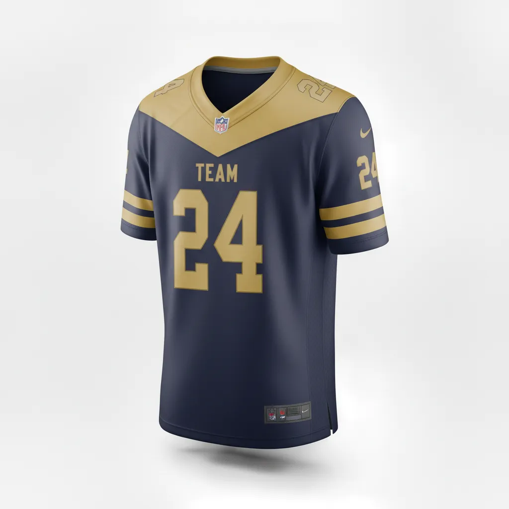 Custom Football Football Fan Jerseys - Navy, Gold - Vegas Chevron - Front View - Kinexa Sportswear
