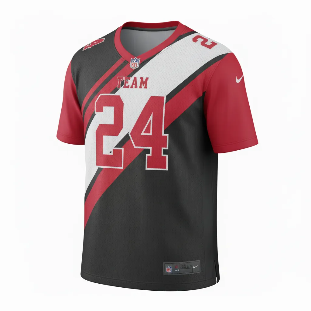 Custom Football Football Practice Jerseys - Black, Red, White - Tricolor - Front View - Kinexa Sportswear