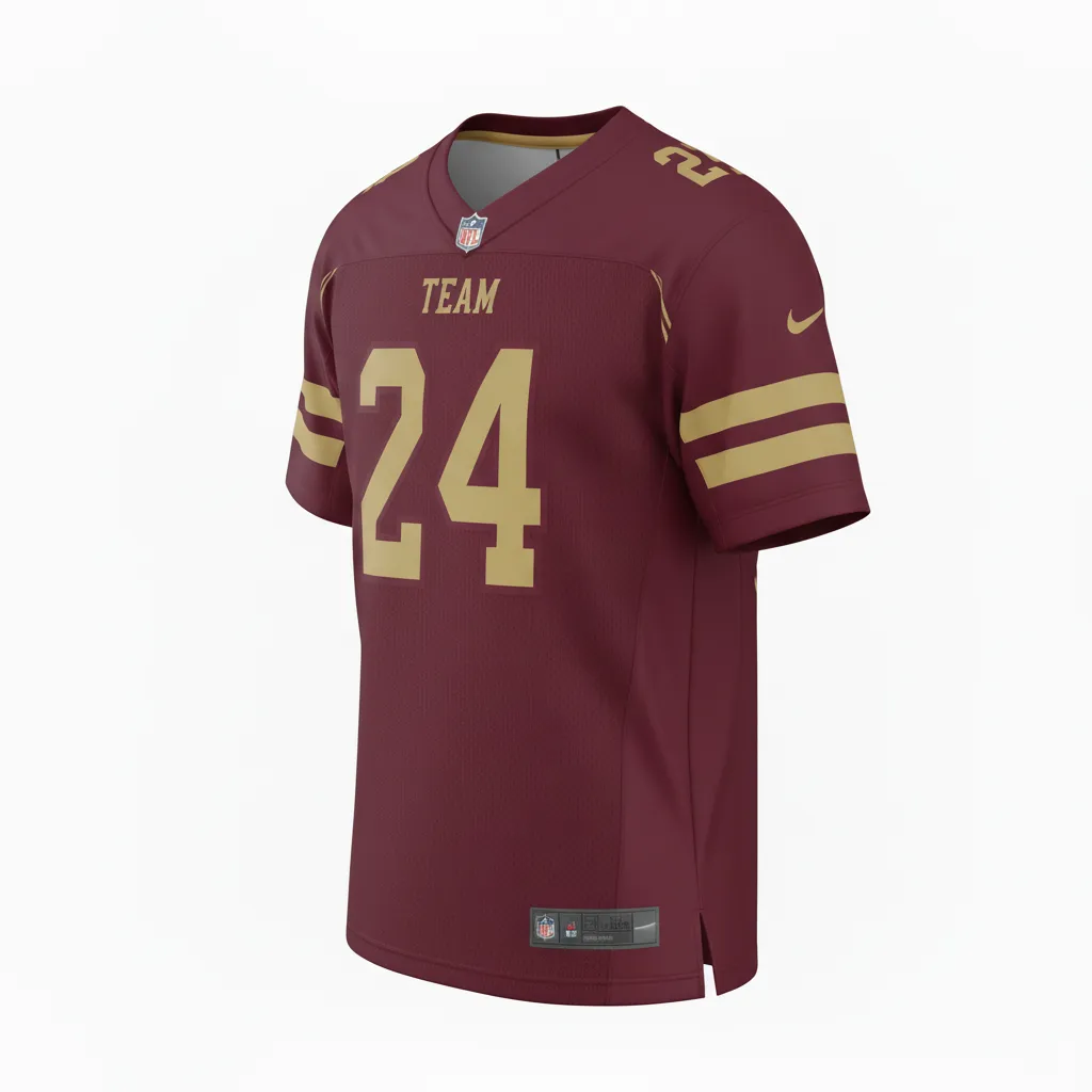 Custom Football Football Practice Jerseys - Burgundy, Gold - Vegas Triple Stripe - Side View - Kinexa Sportswear