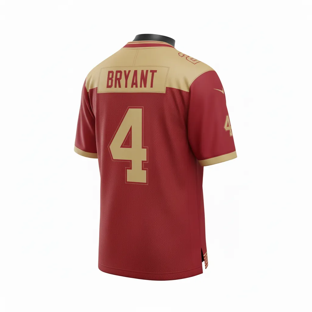 Custom Football Football Practice Jerseys - Gold - Cardinal Vegas Greek Key - Back View - Kinexa Sportswear