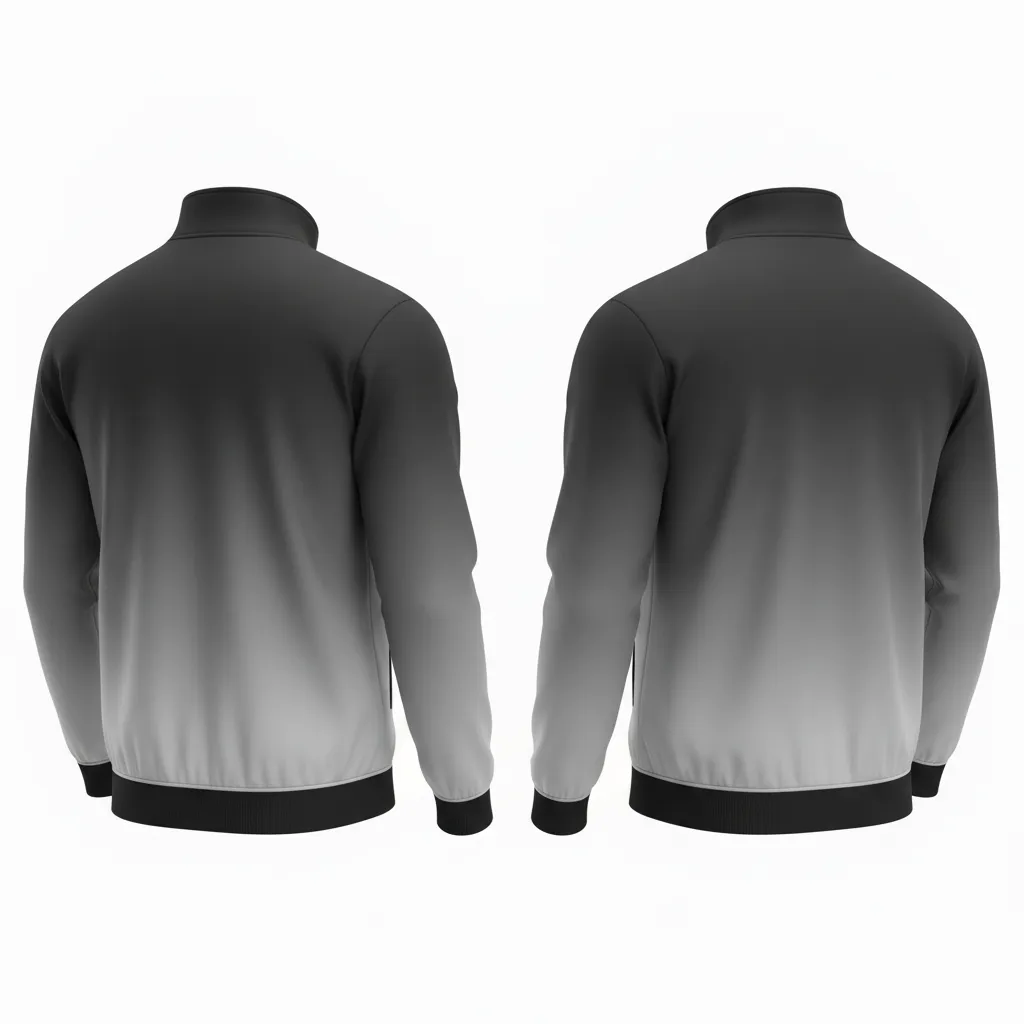 Custom Football Full Zip Hoodie - Black, Grey, White - Track Gradient Ombre - Back View - Kinexa Sportswear