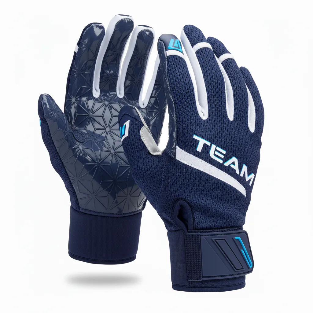 Custom Football Gloves - Navy, White - Shoulder Yoke - Back View - Kinexa Sportswear