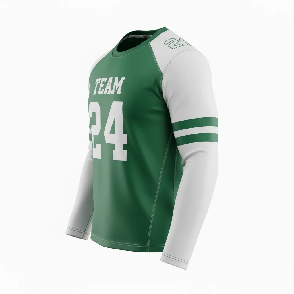 Custom Football Long Sleeve T-Shirts - Side View - KINEXA