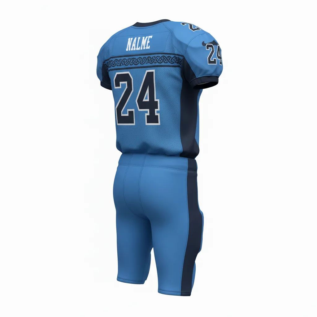 Custom Football Professional Away Football Uniforms - Blue, Navy - Columbia Celtic Knot - Back View - Kinexa Sportswear