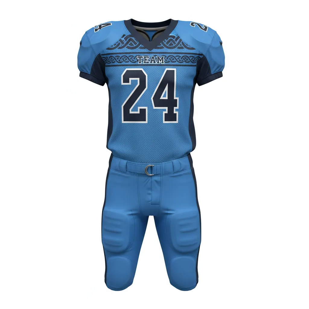 Custom Football Professional Away Football Uniforms - Blue, Navy - Columbia Celtic Knot - Front View - Kinexa Sportswear