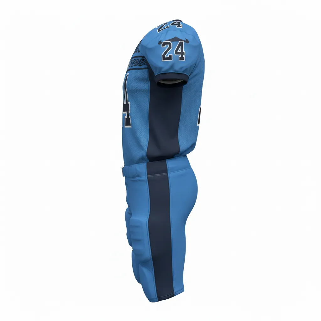 Custom Football Professional Away Football Uniforms - Blue, Navy - Columbia Celtic Knot - Side View - Kinexa Sportswear