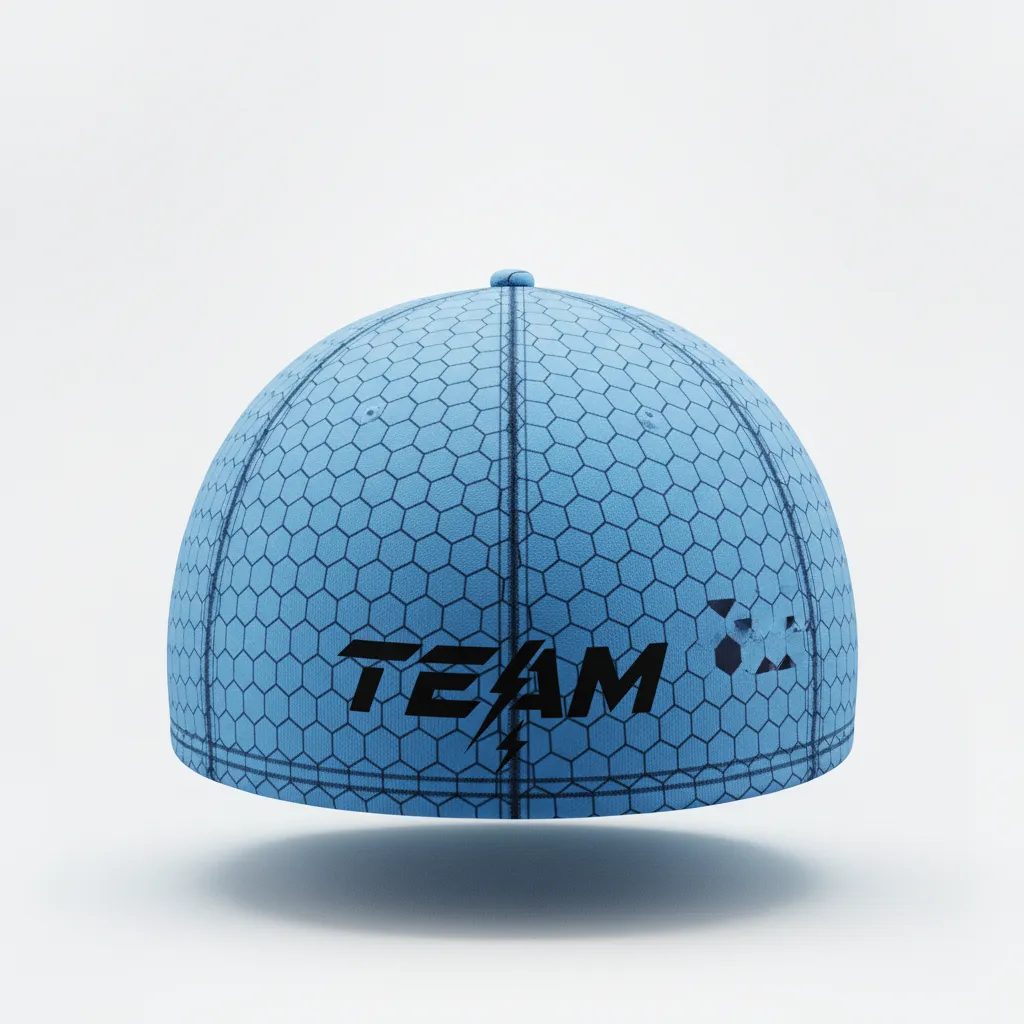 Custom Football Skull Cap - Blue, Navy - Columbia Hexagon - Front View - Kinexa Sportswear