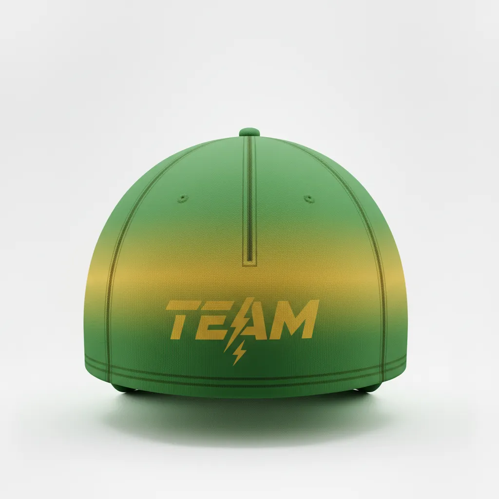 Custom Football Skull Cap - Green, Gold - Kelly Vegas Shoulder Fade - Front View - Kinexa Sportswear