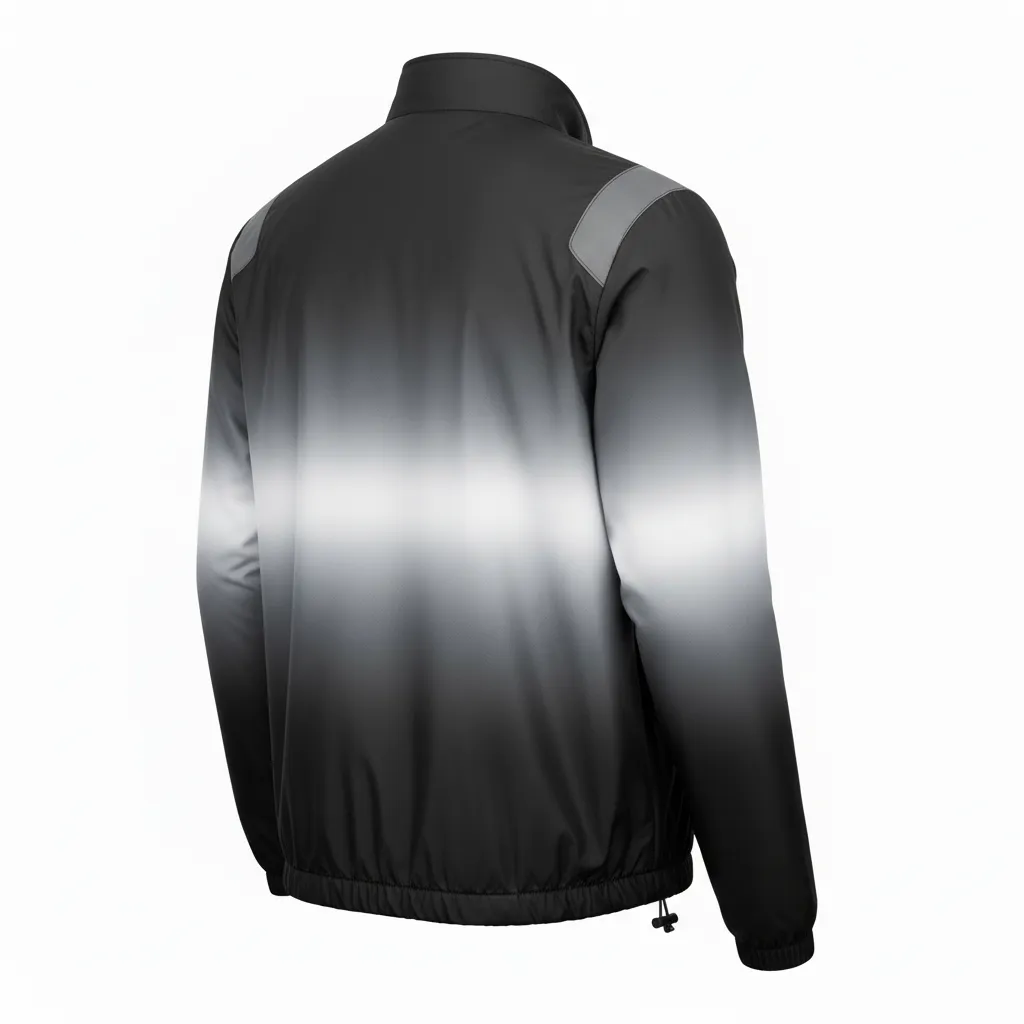 Custom Football Windbreaker - Black, Grey, White - Gradient Ombre - Back View - Kinexa Sportswear