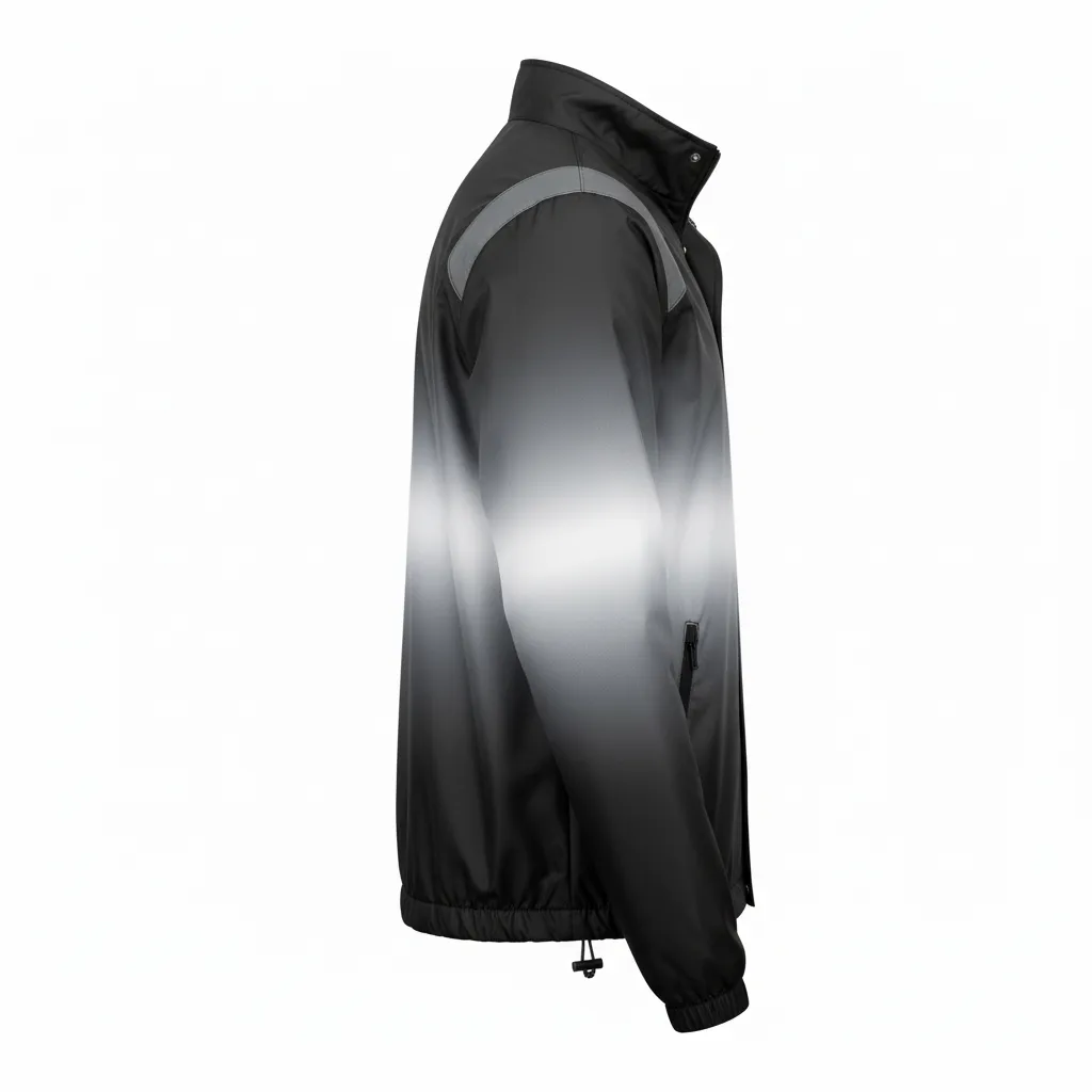 Custom Football Windbreaker - Black, Grey, White - Gradient Ombre - Side View - Kinexa Sportswear
