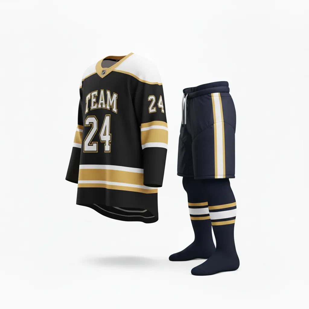 Custom Ice Hockey Away Uniform - Black - Back View - Kinexa Sportswear