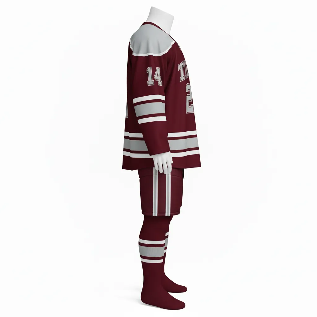 Custom Ice Hockey Away Uniforms - Back View - KINEXA