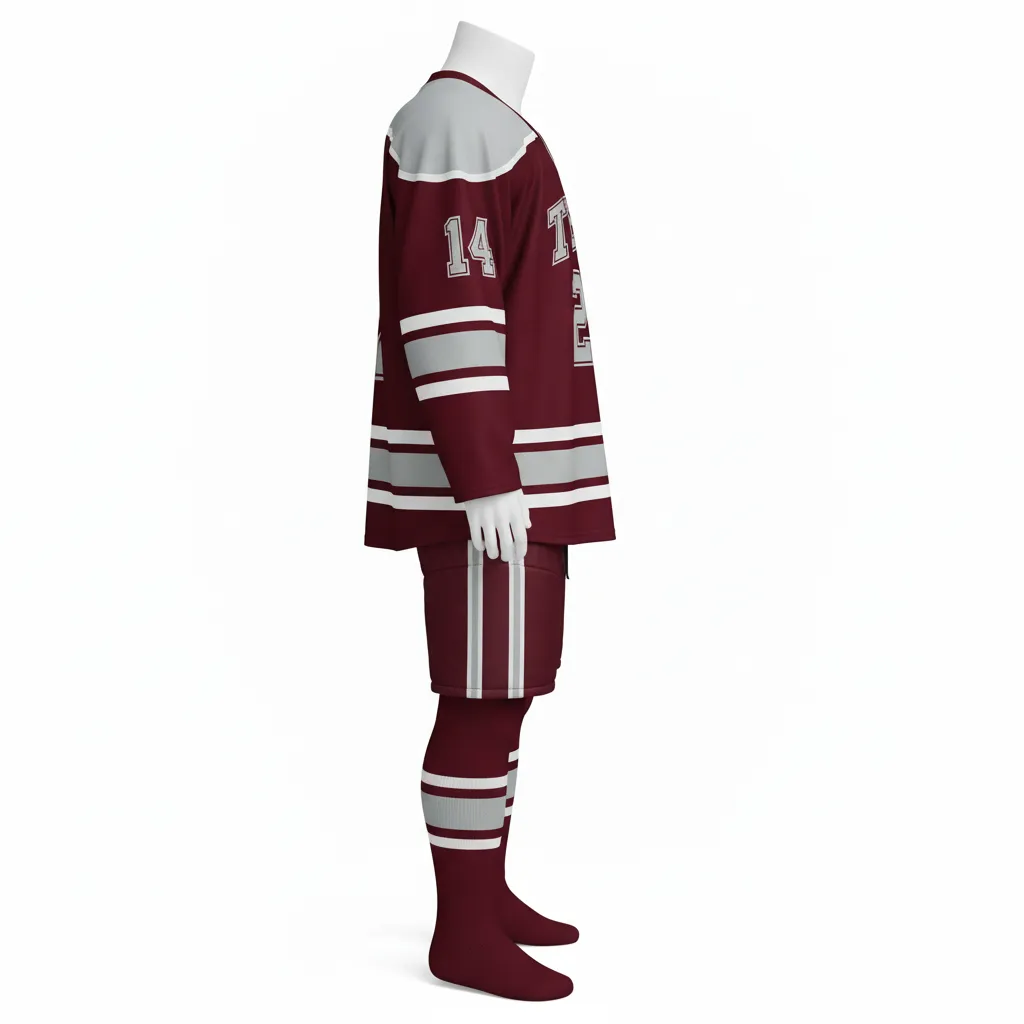 Custom Ice Hockey Away Uniforms - Side View - KINEXA