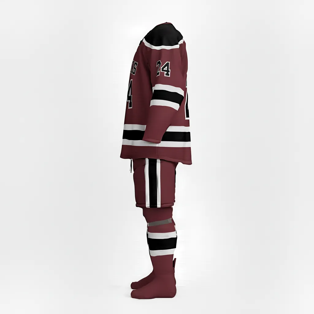 Custom Ice Hockey Away Uniform - Gold - Cardinal - Back View - Kinexa Sportswear