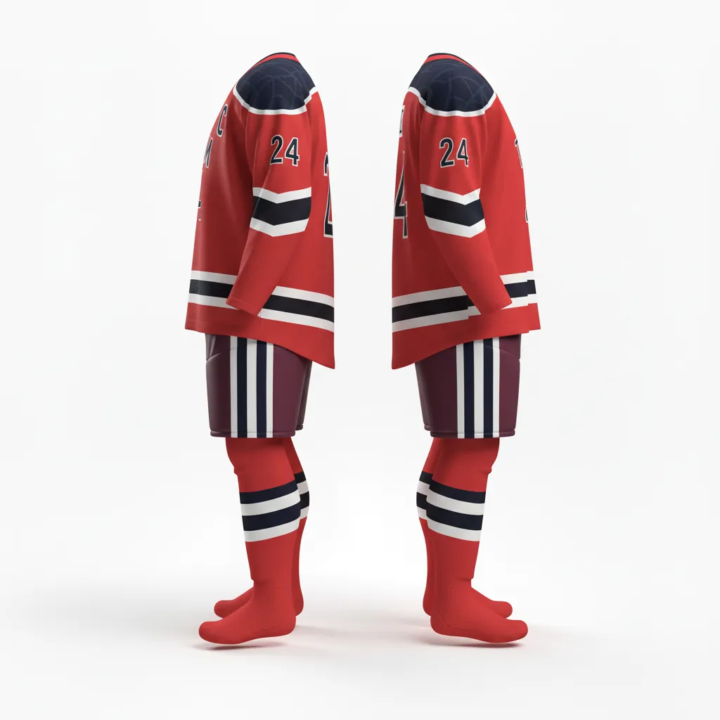 Custom Ice Hockey Away Uniform - Custom Design - Cardinal Power - Front View - Kinexa Sportswear