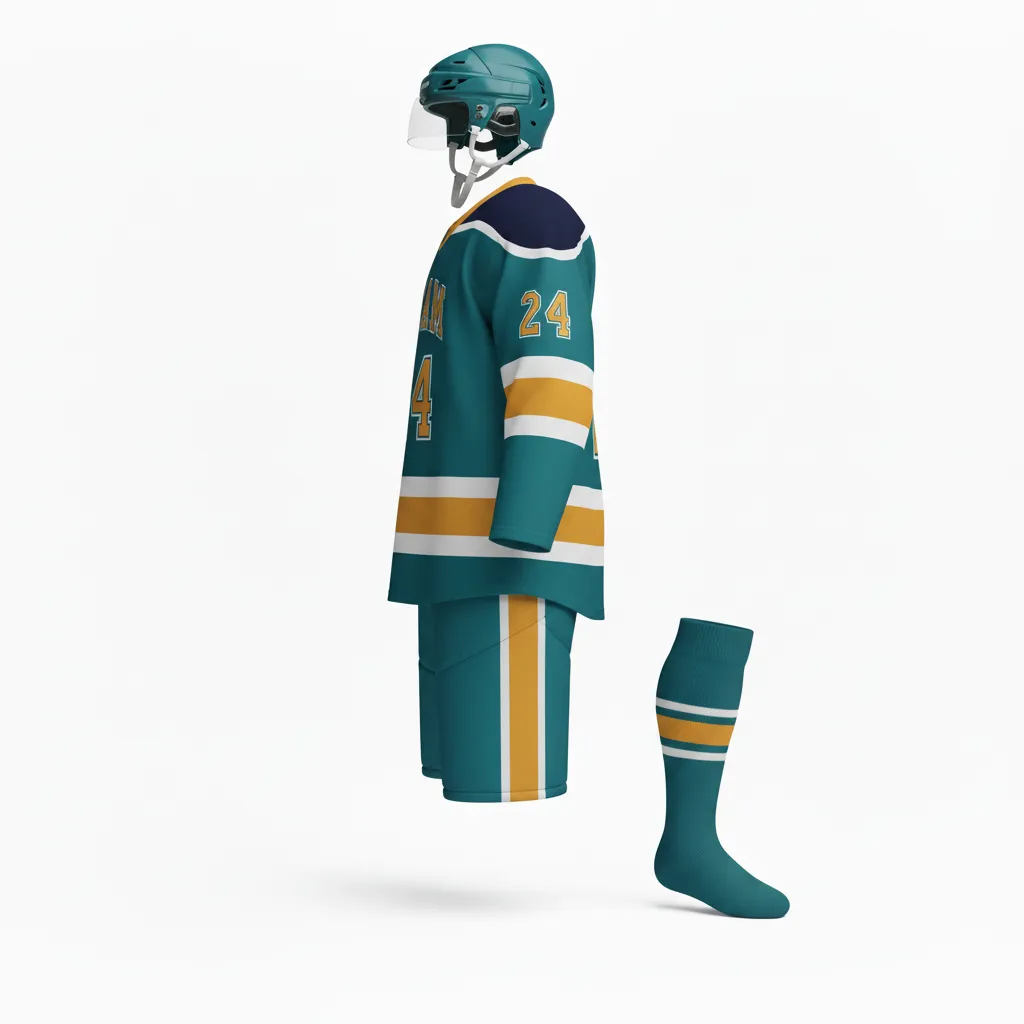 Custom Ice Hockey Away Uniform - Navy - Columbia - Side View - Kinexa Sportswear