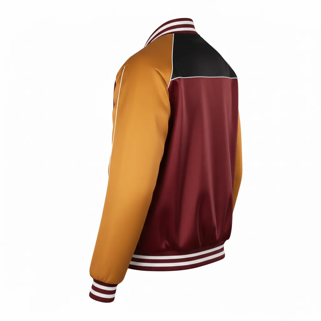 Custom Ice Hockey Bomber Jacket - Black, White - Cardinal - Back View - Kinexa Sportswear