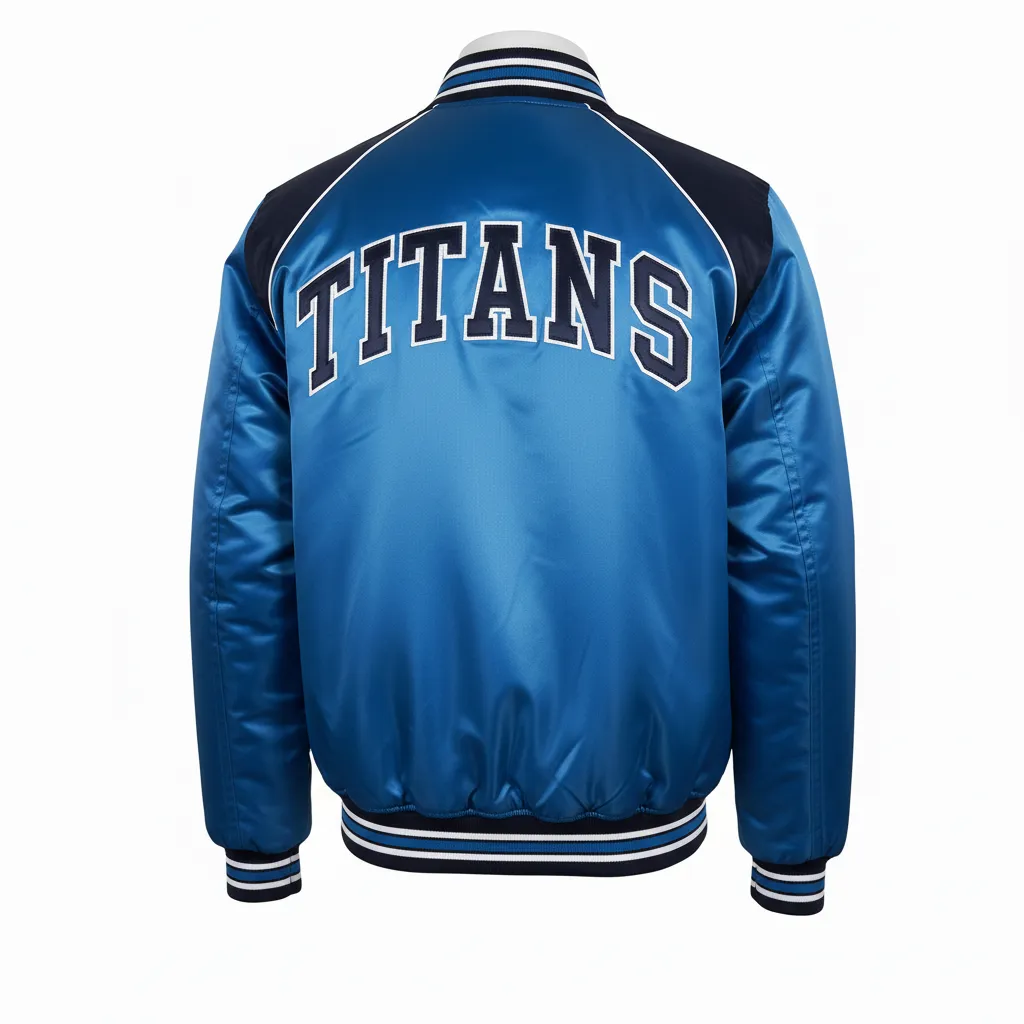Custom Ice Hockey Bomber Jacket - Navy, White - Columbia - Back View - Kinexa Sportswear