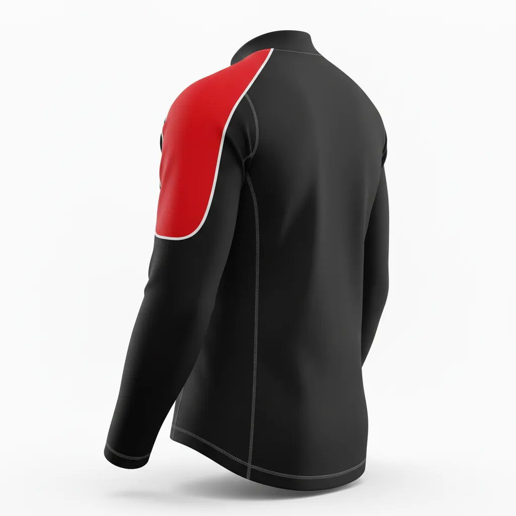 Custom Ice Hockey Compression Base Layer - Black, Silver, White - Back View - Kinexa Sportswear