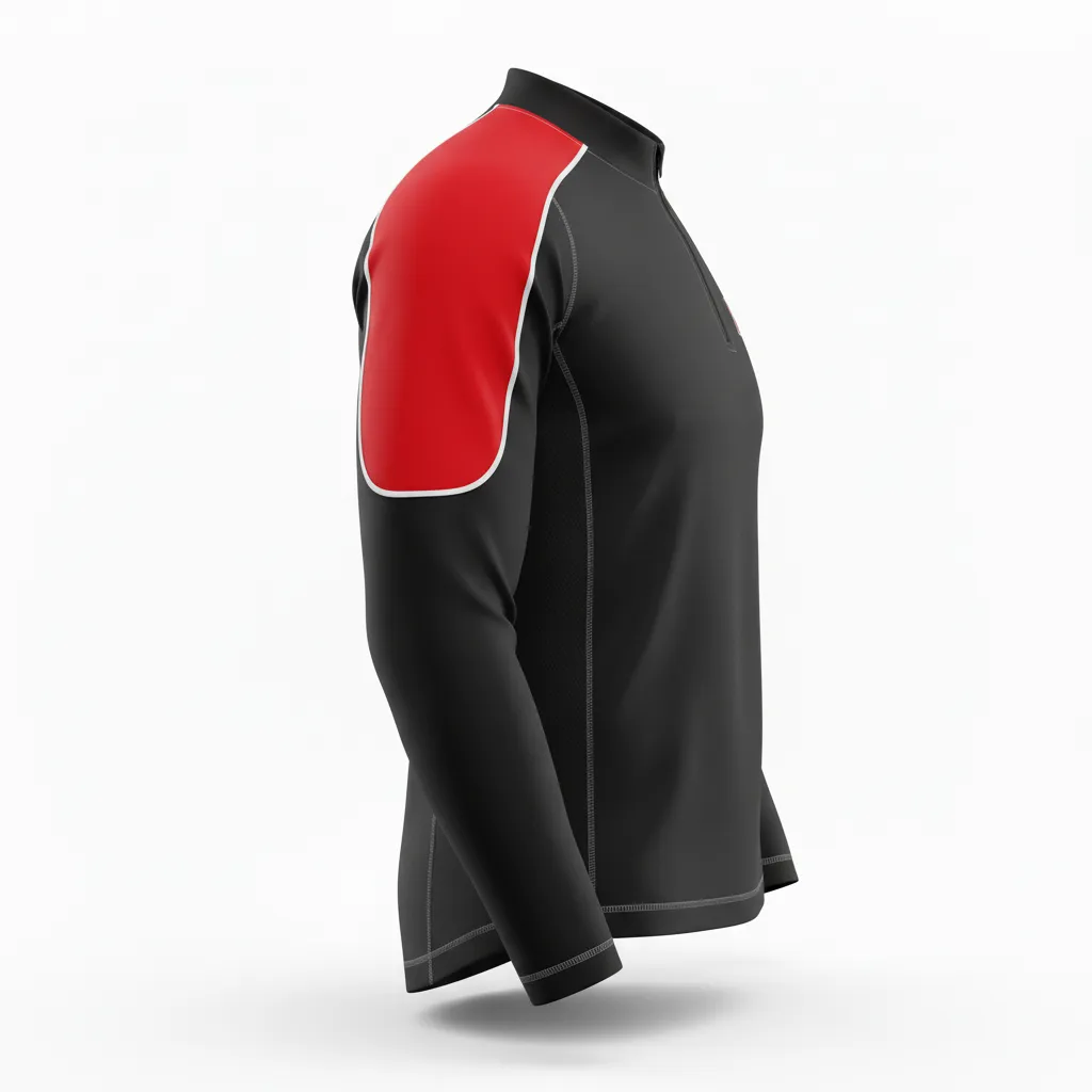 Custom Ice Hockey Compression Base Layer - Black, Silver, White - Side View - Kinexa Sportswear