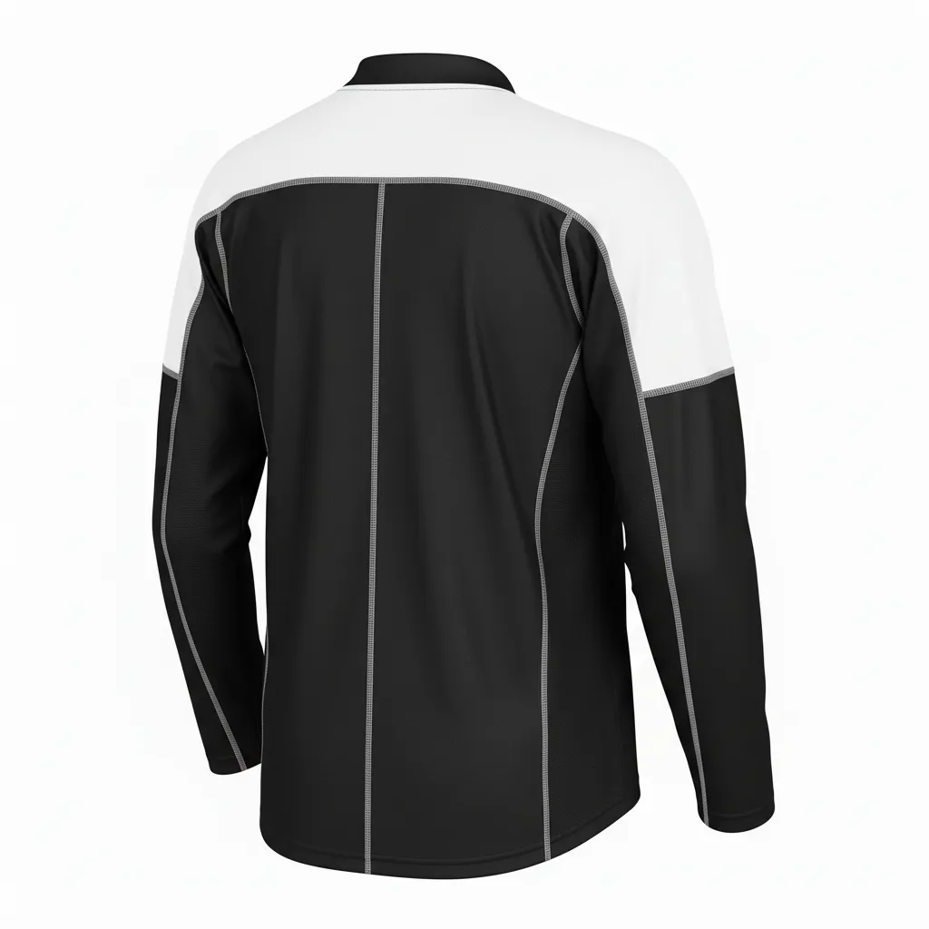 Custom Ice Hockey Compression Base Layer - Black, White, Grey - Back View - Kinexa Sportswear
