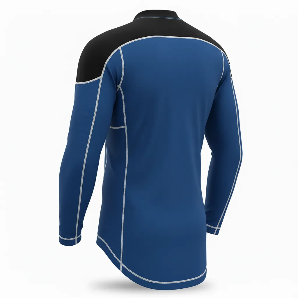 Custom Ice Hockey Compression Base Layer - Black, White - Columbia - Back View - Kinexa Sportswear