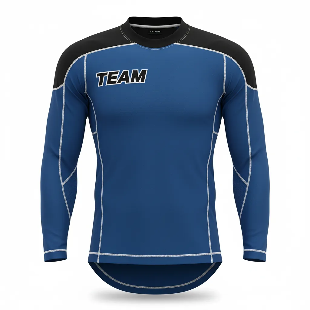 Custom Ice Hockey Compression Base Layer - Black, White - Columbia - Front View - Kinexa Sportswear
