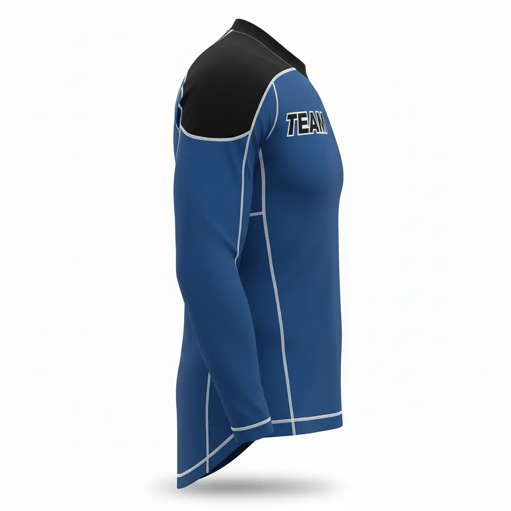 Custom Ice Hockey Compression Base Layer - Black, White - Columbia - Side View - Kinexa Sportswear
