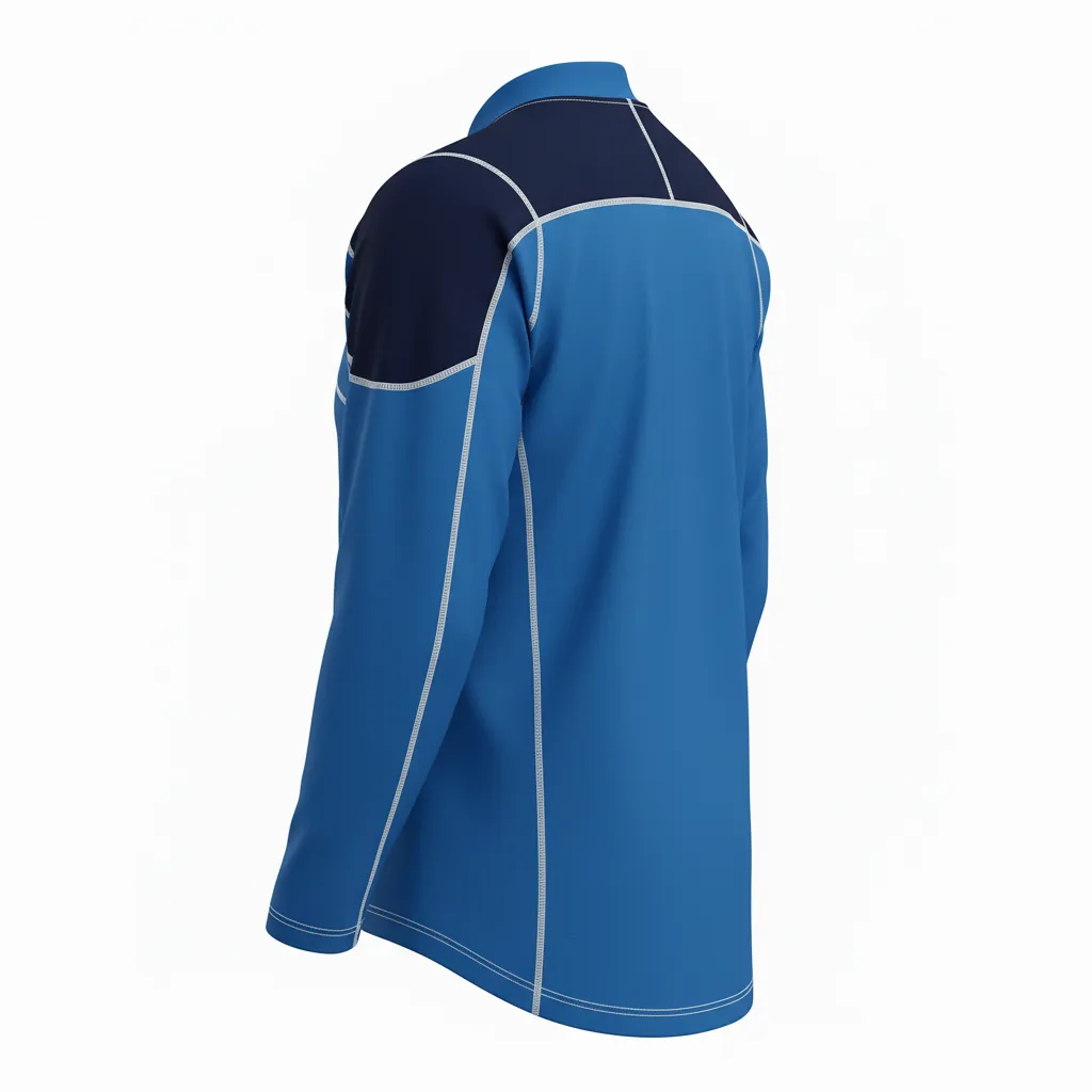Custom Ice Hockey Compression Base Layer - Navy, White - Columbia - Back View - Kinexa Sportswear