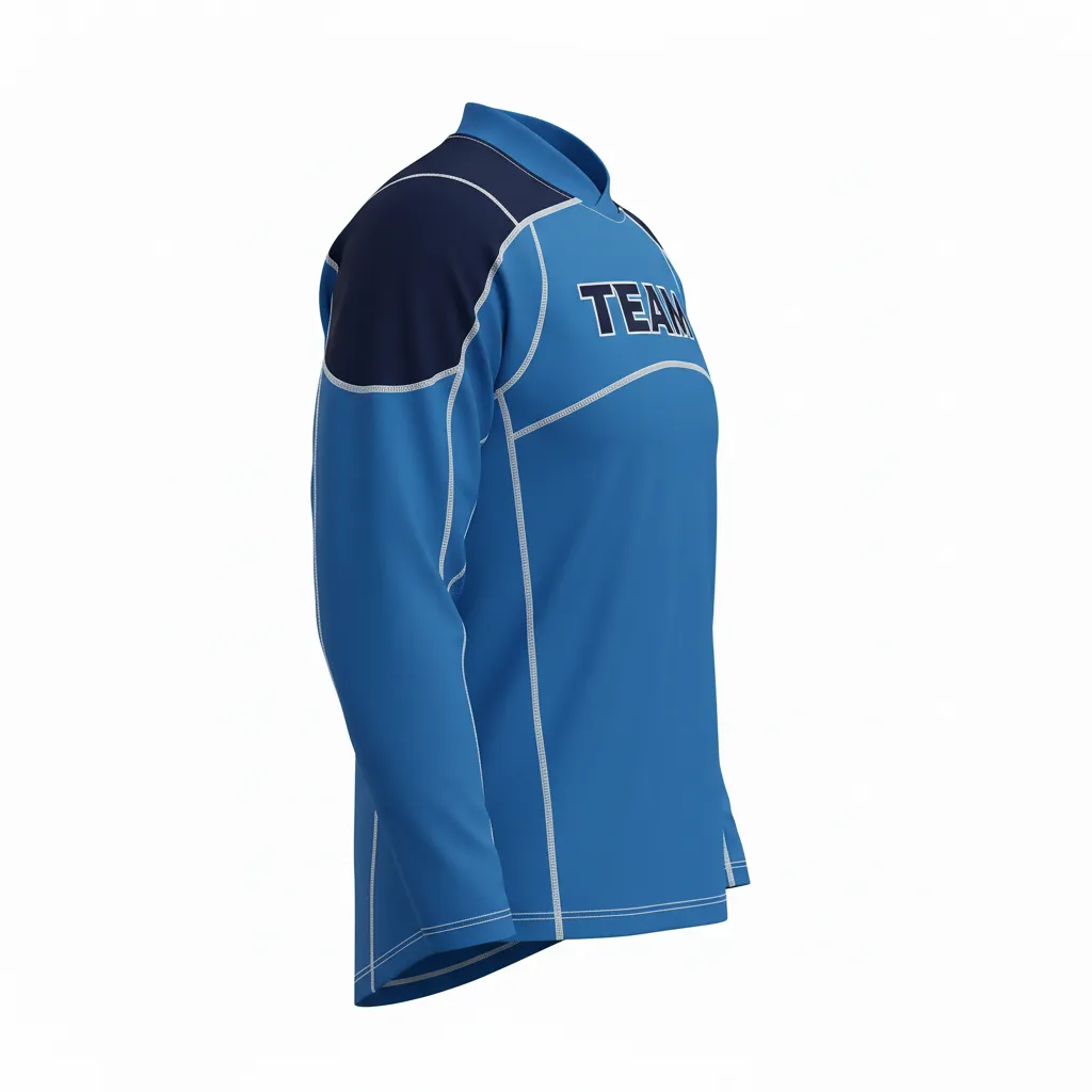 Custom Ice Hockey Compression Base Layer - Navy, White - Columbia - Side View - Kinexa Sportswear