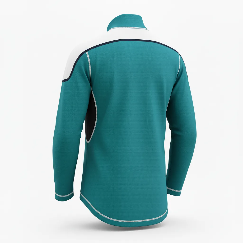 Custom Ice Hockey Compression Base Layer - White, Navy - Columbia - Back View - Kinexa Sportswear
