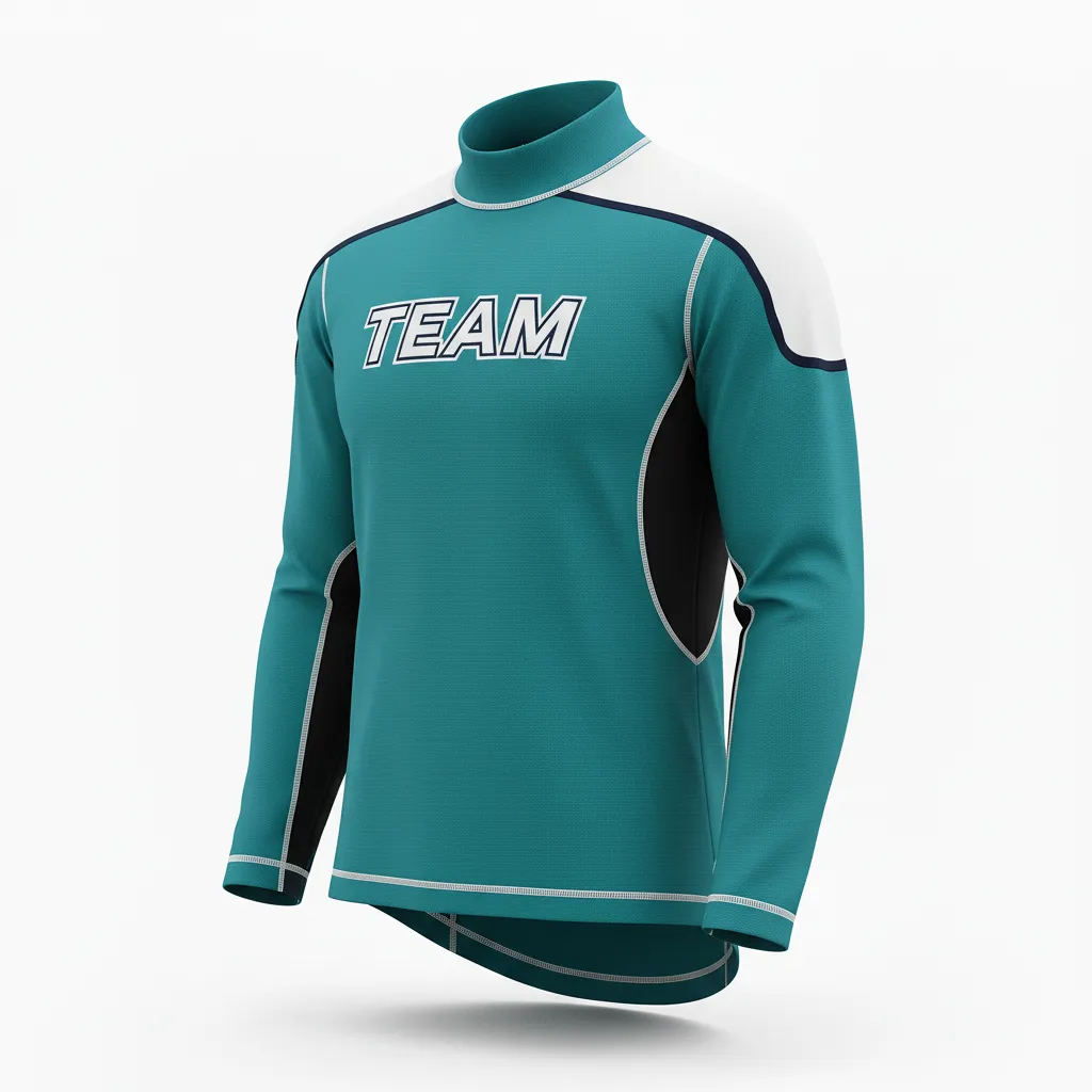 Custom Ice Hockey Compression Base Layer - White, Navy - Columbia - Front View - Kinexa Sportswear