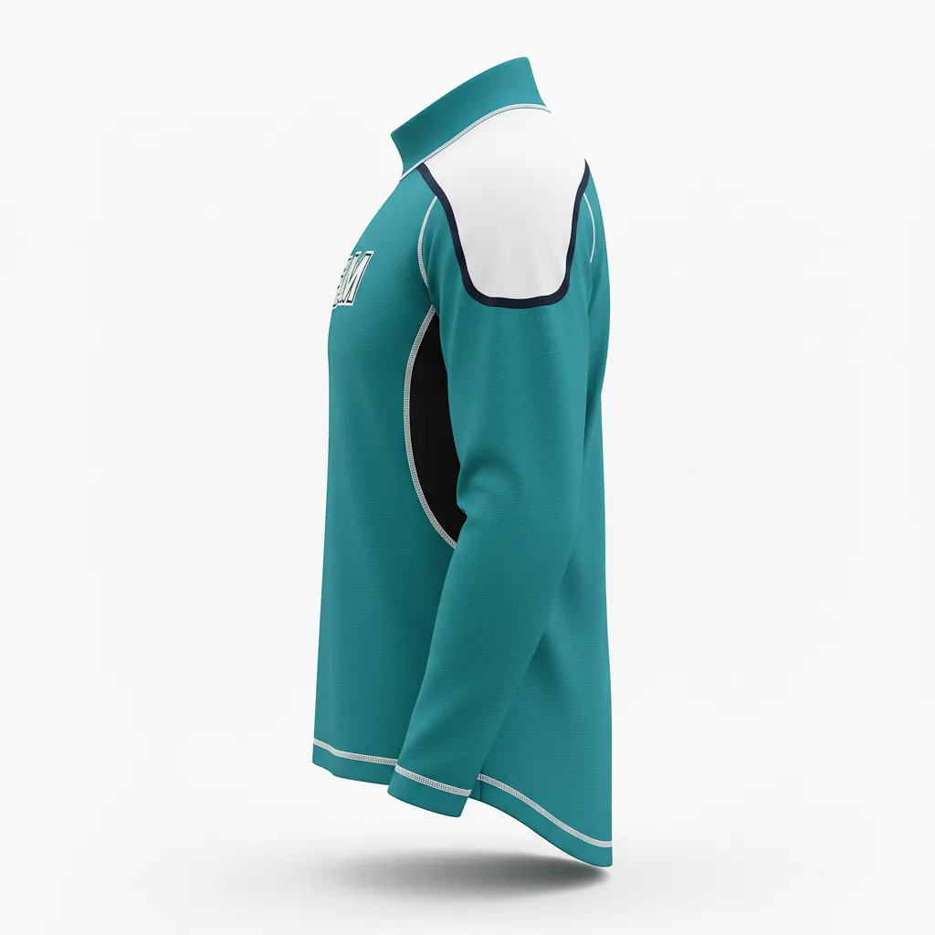 Custom Ice Hockey Compression Base Layer - White, Navy - Columbia - Side View - Kinexa Sportswear