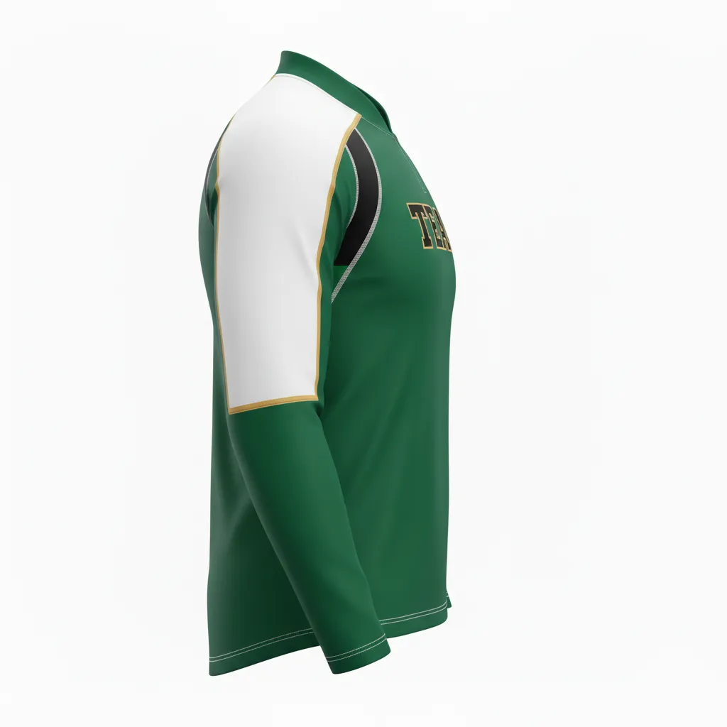 Custom Ice Hockey Compression Base Layer - Black, Gold - Forest - Side View - Kinexa Sportswear