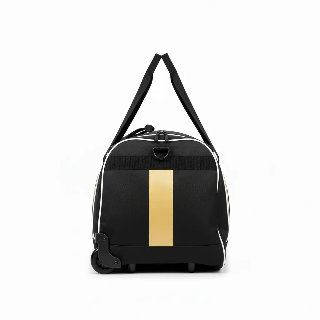 Custom Ice Hockey Equipment Bag - Black, Gold, White - Equipmentbag - Back View - Kinexa Sportswear
