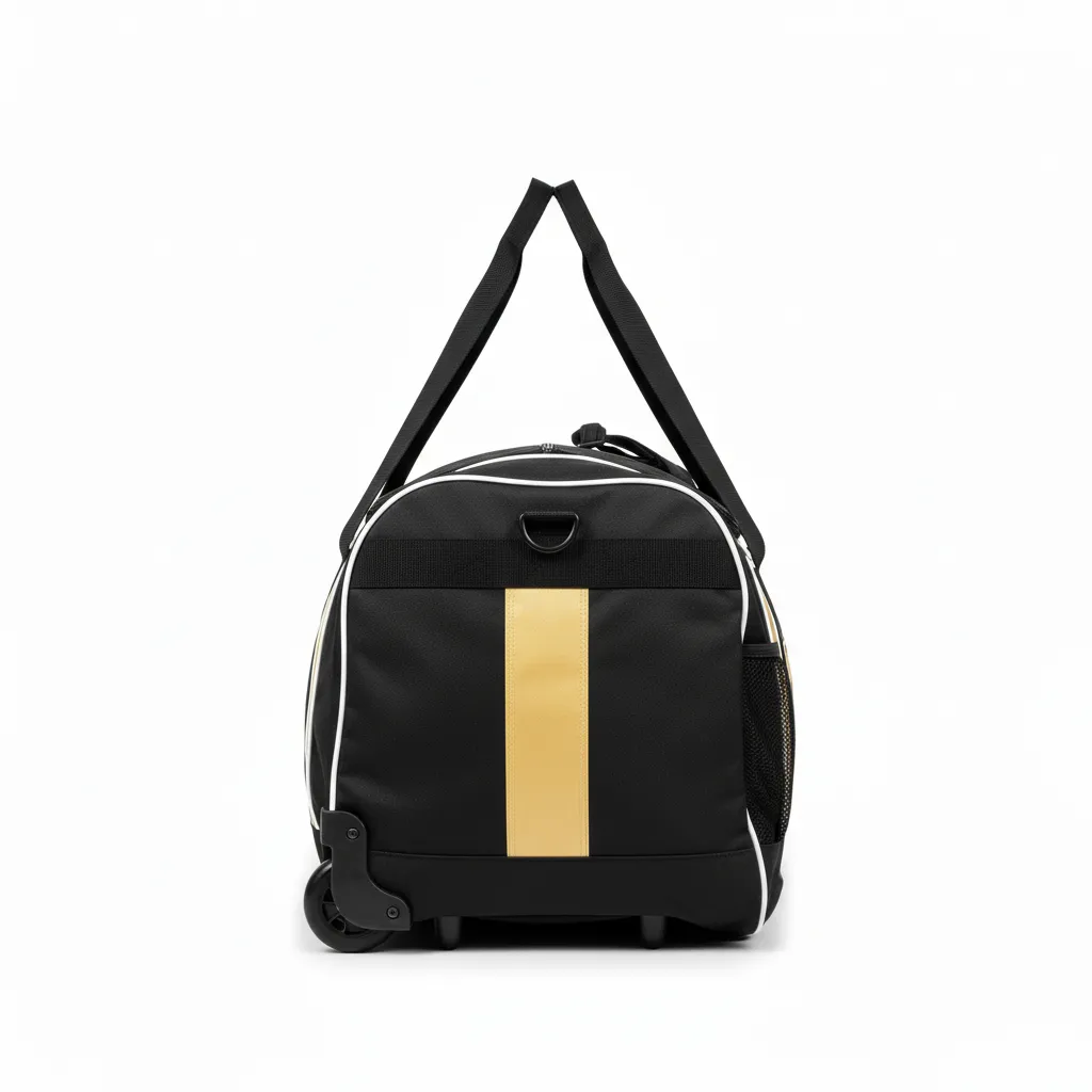 Custom Ice Hockey Equipment Bag - Black, Gold, White - Equipmentbag - Side View - Kinexa Sportswear