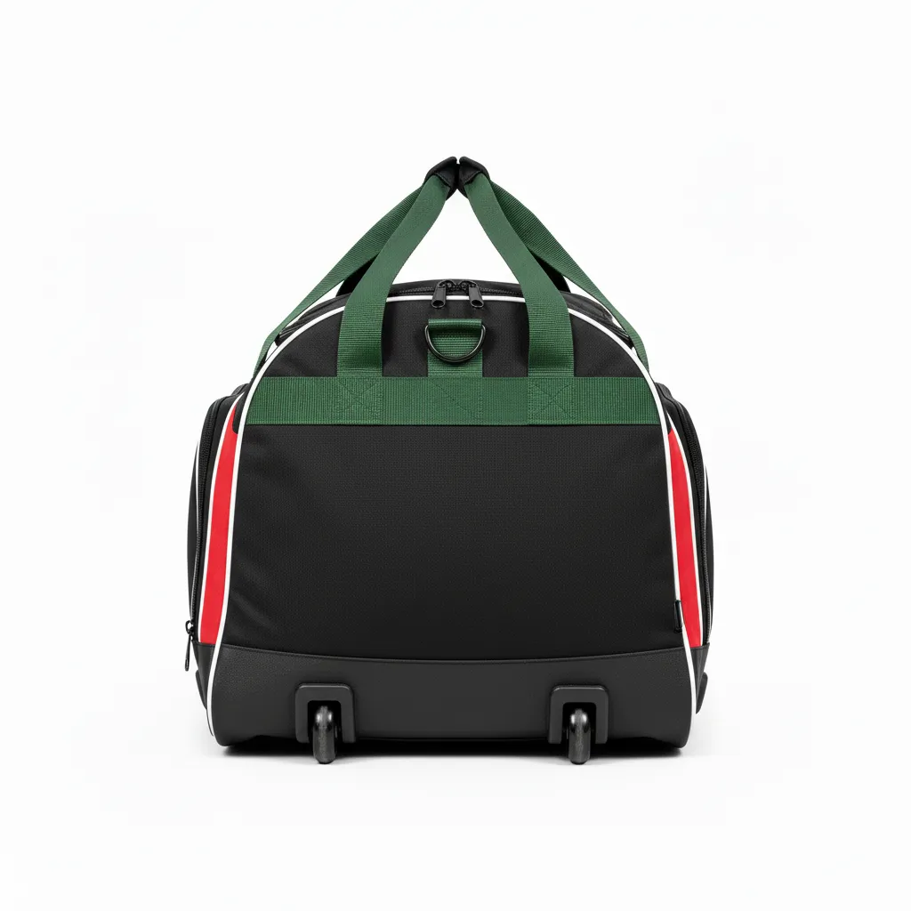 Custom Ice Hockey Equipment Bag - Black, Red, White - Equipmentbag - Back View - Kinexa Sportswear