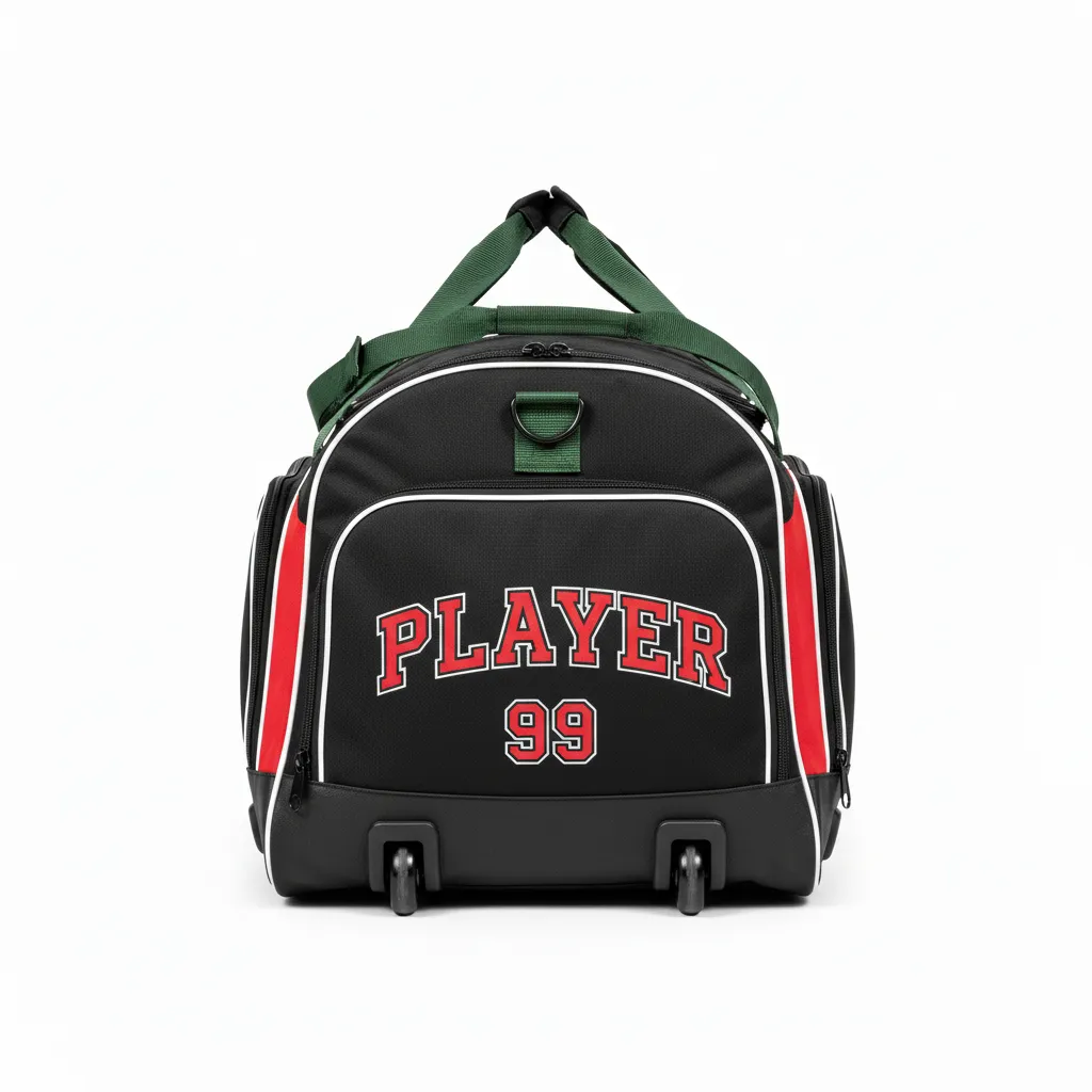 Custom Ice Hockey Equipment Bag - Black, Red, White - Equipmentbag - Side View - Kinexa Sportswear