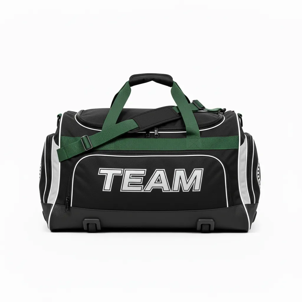 Custom Ice Hockey Equipment Bag - Black, Silver, White - Equipmentbag - Front View - Kinexa Sportswear