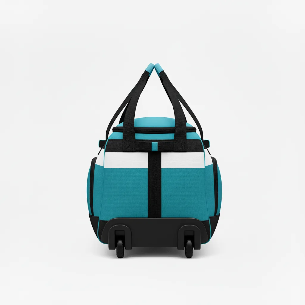 Custom Ice Hockey Equipment Bag - Black, White - Equipmentbag Columbia - Back View - Kinexa Sportswear