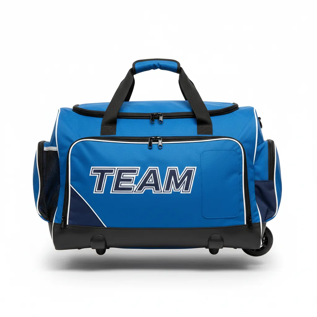 Custom Ice Hockey Equipment Bag - Navy, White - Equipmentbag Columbia - Front View - Kinexa Sportswear