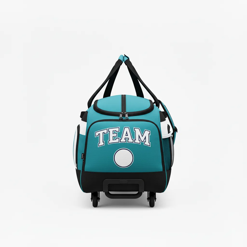 Custom Ice Hockey Equipment Bag - White, Navy - Equipmentbag Columbia - Front View - Kinexa Sportswear