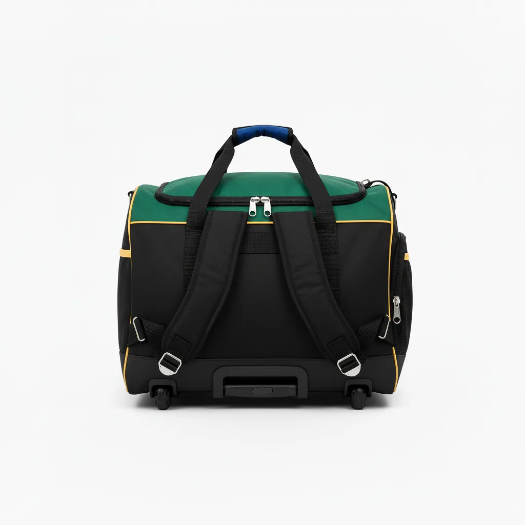 Custom Ice Hockey Equipment Bag - Black, Gold - Equipmentbag Forest - Back View - Kinexa Sportswear