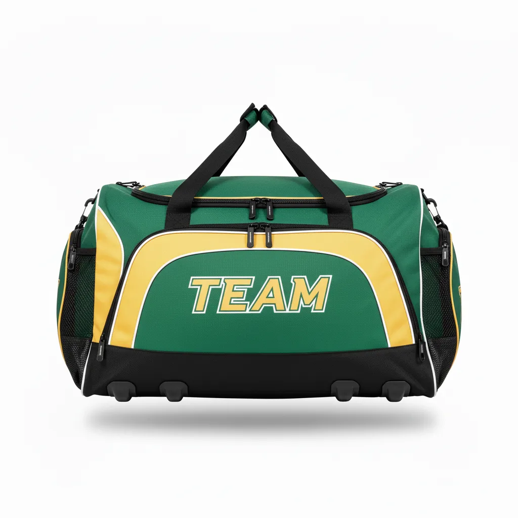 Custom Ice Hockey Equipment Bag - Gold, White - Equipmentbag Forest - Back View - Kinexa Sportswear