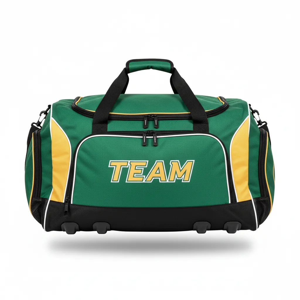 Custom Ice Hockey Equipment Bag - Gold, White - Equipmentbag Forest - Front View - Kinexa Sportswear