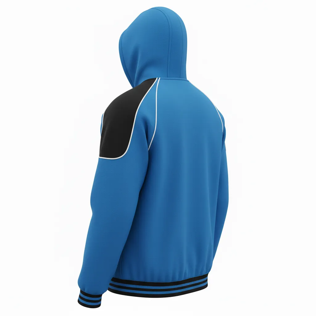 Custom Ice Hockey Full Zip Hoodie - Black, White - Fullzip Columbia - Back View - Kinexa Sportswear