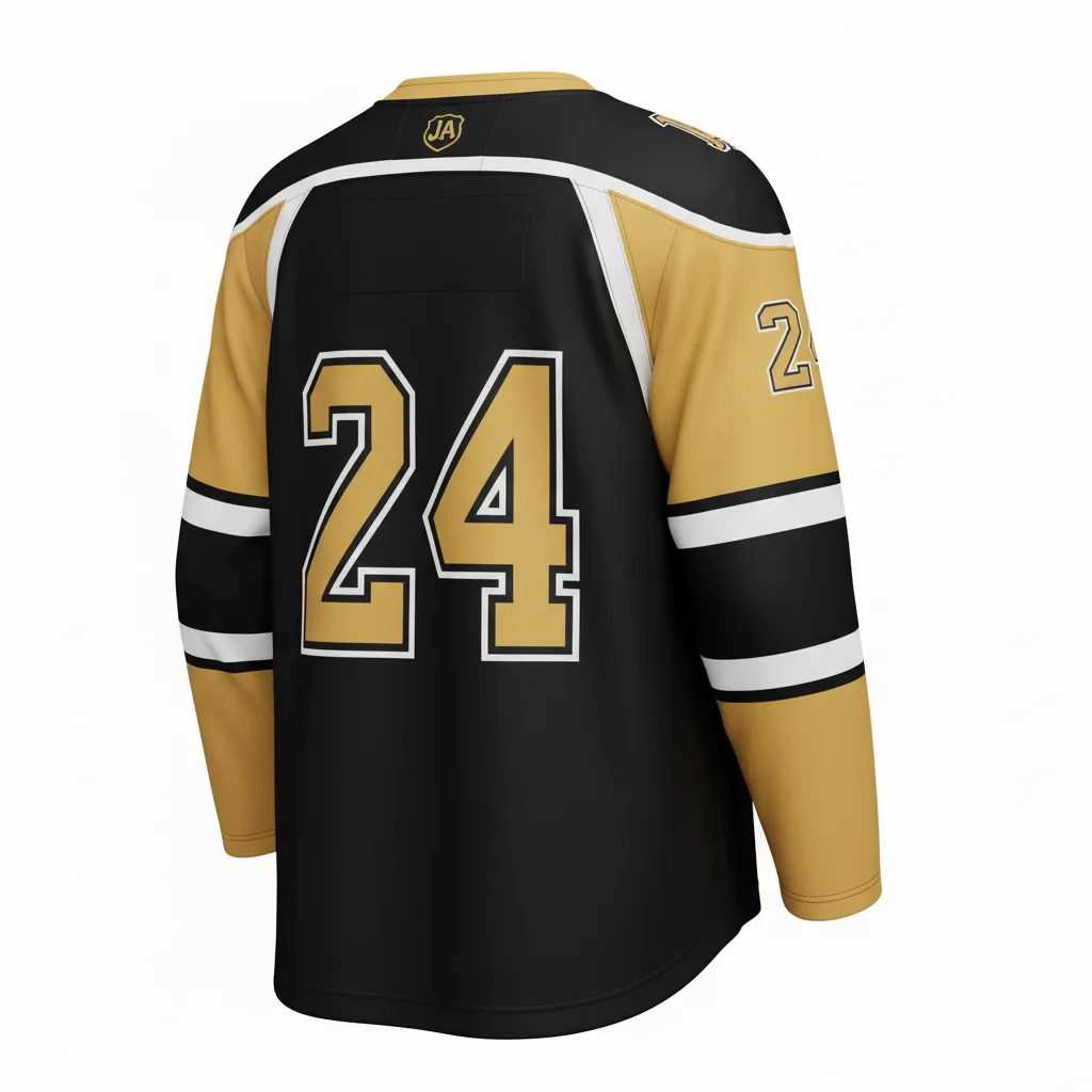 Custom Ice Hockey Game Day Away Jersey - Black - Back View - Kinexa Sportswear