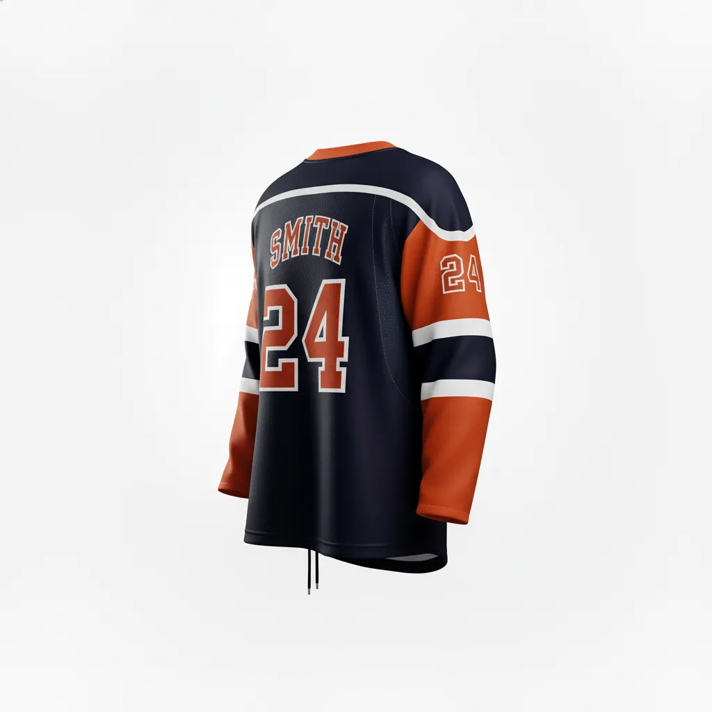 Custom Ice Hockey Game Day Away Jersey - Black, Red - Back View - Kinexa Sportswear