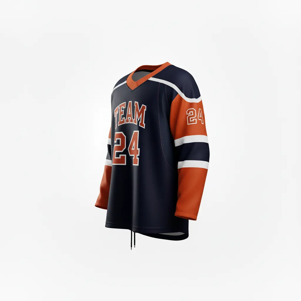 Custom Ice Hockey Game Day Away Jersey - Black, Red - Side View - Kinexa Sportswear