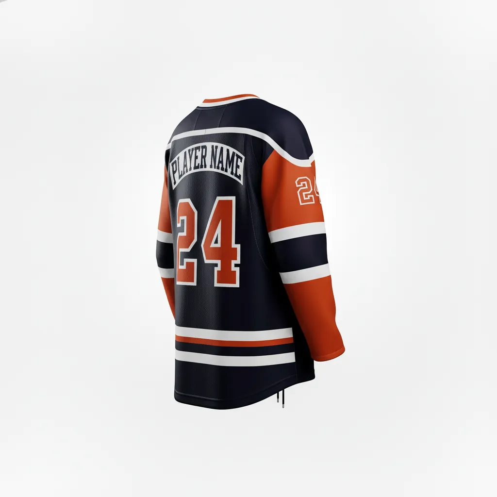 Custom Ice Hockey Game Day Away Jersey - Black, Silver - Back View - Kinexa Sportswear